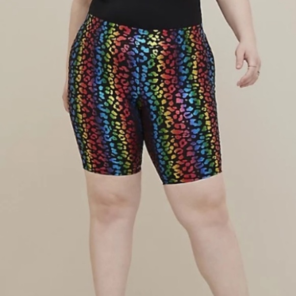 torrid Pants - Torrid rainbow leopard bike shorts. Torrid ssize 3X.